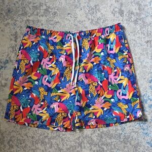 Mott50 Exclusive Men's Size‎ XL Hudson Boardshort In Colorful Jungle Roar